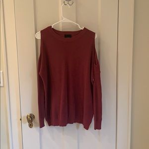 Red Cold Shoulder Sweater